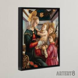 "Artery8 Madonna & Child with Angels Botticelli Framed Canvas Wall Art - Size: W12"" x H16""" - thumbnail 2