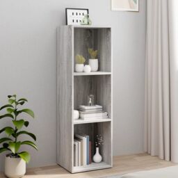 Berkfield Home Book Cabinet/TV Cabinet Grey Sonoma 36x30x114 cm Engineered Wood - Size: 36 x 30 x 114 cm - thumbnail 1