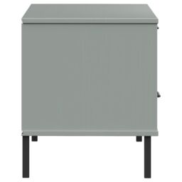 Berkfield Home TV Cabinet with Metal Legs Grey Solid Wood Pine OSLO - thumbnail 6