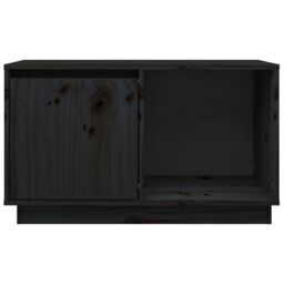 Berkfield Home TV Cabinet Black 74x35x44 cm Solid Wood Pine - Size: 74 x 35 x 44 cm - thumbnail 3