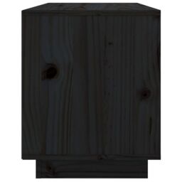 Berkfield Home TV Cabinet Black 74x35x44 cm Solid Wood Pine - Size: 74 x 35 x 44 cm - thumbnail 5
