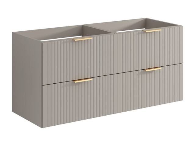 Vente-unique Ribbed Suspended Bathroom Unit - Beige - W120 Cm - ZEVARA - image 1