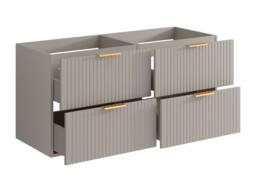 Vente-unique Ribbed Suspended Bathroom Unit - Beige - W120 Cm - ZEVARA - thumbnail 5