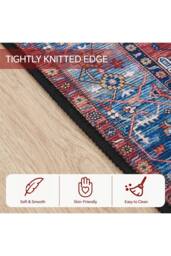 Living and Home Bohemian-Inspired Non-Slip Runner Rug in Red - Size: 50 cm x 120 cm - thumbnail 4