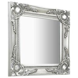 Berkfield Home Wall Mirror Baroque Style 40x40 cm Silver - thumbnail 2