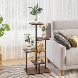 Garden Sanctuary 5-Tier Plant Stand Plant Display in Natural