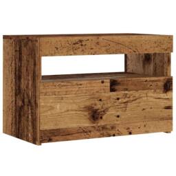 Berkfield Home TV Cabinet with LED Lights Old Wood 60x35x40 cm Engineered Wood in Brown - Size: 60 x 35 x 40 cm - thumbnail 7