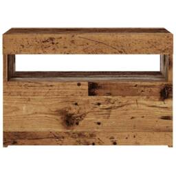 Berkfield Home TV Cabinet with LED Lights Old Wood 60x35x40 cm Engineered Wood in Brown - Size: 60 x 35 x 40 cm - thumbnail 8