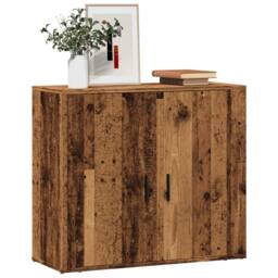 Berkfield Home Sideboard Old Wood 80x33x70 cm Engineered Wood in Brown - Size: 80 x 33 x 70 cm - thumbnail 3