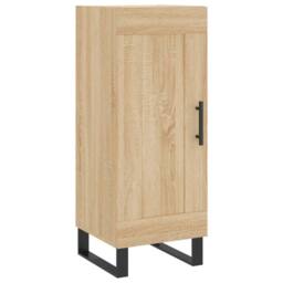 Berkfield Home Highboard Sonoma Oak 34.5x34x180 cm Engineered Wood in Light Tan - thumbnail 5