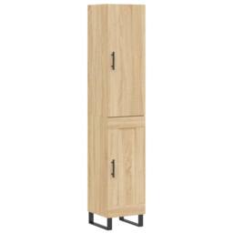 Berkfield Home Highboard Sonoma Oak 34.5x34x180 cm Engineered Wood in Light Tan