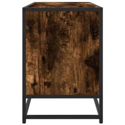 Berkfield Home TV Cabinet Smoked Oak 100x35x50 cm Engineered Wood & Metal in Brown - Size: 100 x 35 x 50 cm - thumbnail 5