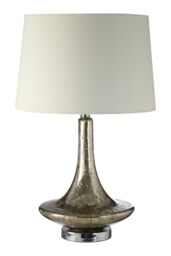 Orsina Textured Champagne Glass Table Lamp, Irregular Art Glass Lamp For Home Décor, Artistic Teardrop Table Lamp in Silver - thumbnail 1