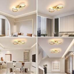 COMELY Modern LED Ceiling Light, 36W Creative Ceiling Lamp, 3000K Warm White in Gold - thumbnail 8
