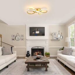 COMELY Modern LED Ceiling Light, 36W Creative Ceiling Lamp, 3000K Warm White in Gold - thumbnail 2