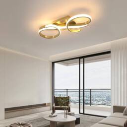 COMELY Modern LED Ceiling Light, 36W Creative Ceiling Lamp, 3000K Warm White in Gold - thumbnail 6