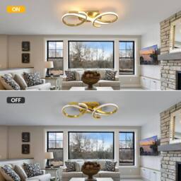 COMELY Modern LED Ceiling Light, 36W Creative Ceiling Lamp, 3000K Warm White in Gold - thumbnail 4