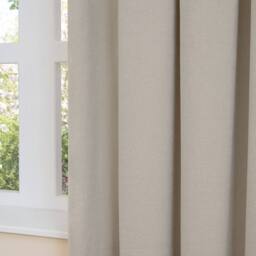 Furn Soft Chenille Blackout Eyelet Curtain Pair in Natural - Size: 117 cm width x 183 cm drop - thumbnail 4