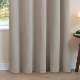 Furn Soft Chenille Blackout Eyelet Curtain Pair in Natural - Size: 117 cm width x 183 cm drop - thumbnail 7