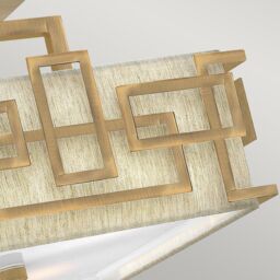 Netlighting Lanza 3 Light Semi Flush Mount Ceiling Light Brushed Bronze E27 - thumbnail 3