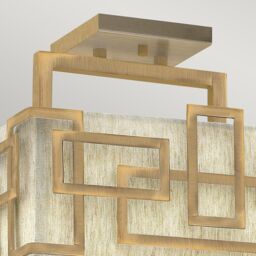 Netlighting Lanza 3 Light Semi Flush Mount Ceiling Light Brushed Bronze E27 - thumbnail 2