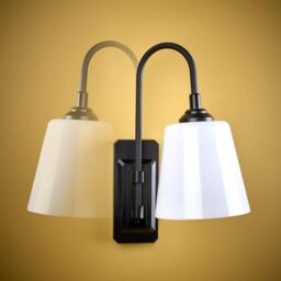 mysmartbuy 2 x Wall Mounted Lamp - Battery Powered Cordless Rotating Angle Adjustable LED Spotlight or Uplighter Light - H27 x W12 x D19cm in Black - thumbnail 3