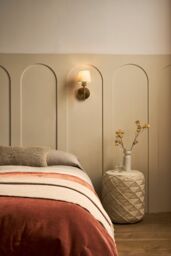 Industville Knurled Empire Torch Wall Light - Light Natural Cotton - Brass in Metallic Gold - Size: Medium - thumbnail 2