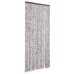 Berkfield Home Fly Curtain Brown & Beige 100x230 cm Chenille - thumbnail 2