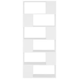Berkfield Home Book Cabinet Room Divider White 80x24x186 cm Engineered Wood - Size: 80 x 24 x 186 cm - thumbnail 3
