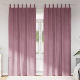 Berkfield Home Blackout Curtains with Hanging Loops 2 pcs Dark Pink Velvet