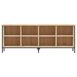 Berkfield Home Shoe Cabinet Sonoma Oak 131x35x50 cm Engineered Wood in Light Oak - Size: 131 x 35 x 50 cm - thumbnail 4