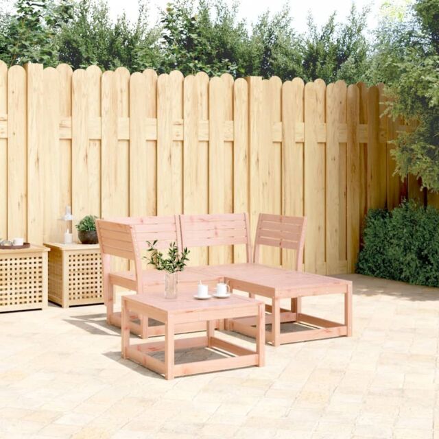 Berkfield Home 3 Piece Garden Sofa Set Solid Wood Douglas in Brown - image 1