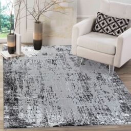 Desire Rugs Serenity Modern Abstract Abrasion Area Rug - Contemporary Style for Living Room, Bedroom or Hallway in Black - Size: 160 cm x 230 cm - thumbnail 7