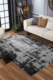 Desire Rugs Serenity Modern Abstract Abrasion Area Rug - Contemporary Style for Living Room, Bedroom or Hallway in Black - Size: 160 cm x 230 cm - thumbnail 6