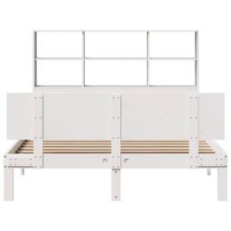 Berkfield Home Bookcase Bed without Mattress White 160x200cm Solid Wood Pine - Size: 160x200 cm - thumbnail 4