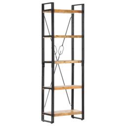 Berkfield Home 5-Tier Bookcase 60x30x180 cm Solid Mango Wood in Brown - Size: 60 x 30 x 180 cm - thumbnail 8