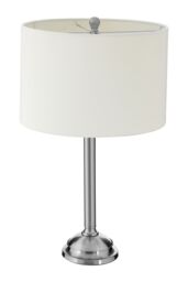 Orsina Modern Nickel Lamp Base With Black Marble Plinth, Contemporary Monochrome Lighting Base in Silver - thumbnail 5