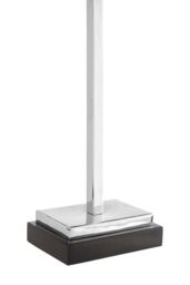 Orsina Modern Nickel Lamp Base With Black Marble Plinth, Contemporary Monochrome Lighting Base in Silver - thumbnail 3