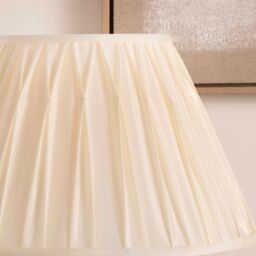 Ruma Ivory Poly Silk Pleated Lampshade for Table Lamps & Floor Lamps in Off-White - Size: 16 inches - thumbnail 2