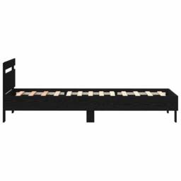 Berkfield Home Bed Frame with LED Lights Black Oak 75x190 cm Engineered Wood - thumbnail 6