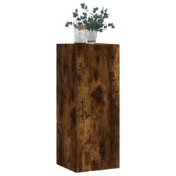 Berkfield Home Wall Mounted Cabinet Smoked Oak 34.5x34x90 cm in Brown - thumbnail 4