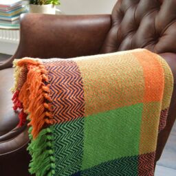 Allure Bath Fashions Check Herringbone Multicoloured Throw - Size: 125 cm x 150 cm - thumbnail 3