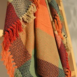 Allure Bath Fashions Check Herringbone Multicoloured Throw - Size: 125 cm x 150 cm - thumbnail 2