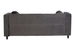 Orsina Farah Three Seater Velvet Sofa in Grey - thumbnail 2