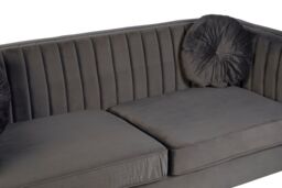 Orsina Farah Three Seater Velvet Sofa in Grey - thumbnail 6