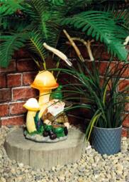 St Helens Male Gnome under light up mushroom - thumbnail 2