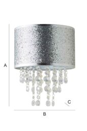 ValueLights Bonita 28cm Glitter Droplets Easy Fit Ceiling Pendant Light Lamp Shade in Silver - thumbnail 7