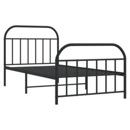 Berkfield Home Metal Bed Frame with Headboard & Footboard Black 100x190 cm - thumbnail 5