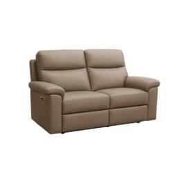 Aspire Marlowe Real Leather Power Recliner 2 Seater Sofa with USB Charging in Taupe - thumbnail 3