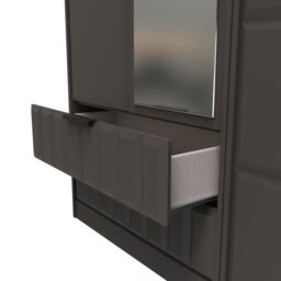 Ready Assembled 2 U Seattle Triple Mirror Wardrobe with 2 Drawers (Ready Assembled) in Dark Grey - thumbnail 7